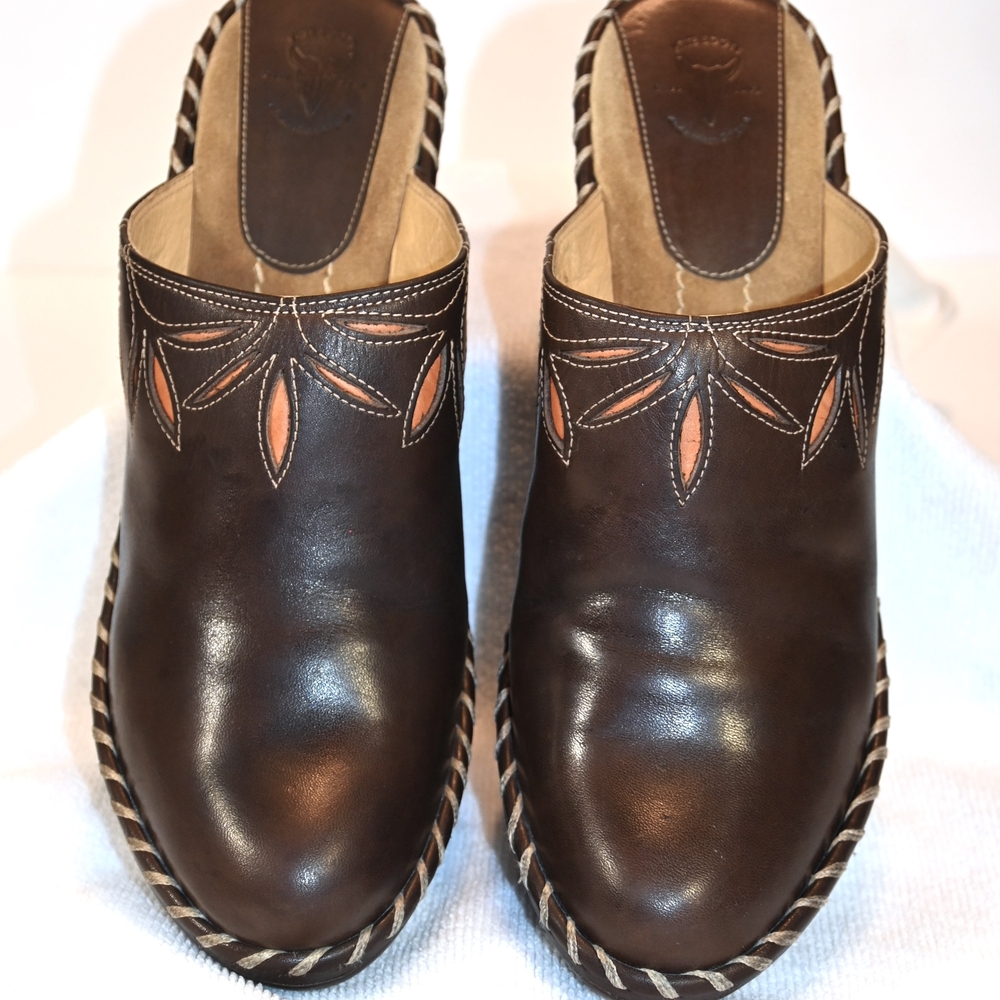 FRYE BOOTS CHARLETTE BOHO  MULES All Leather size 8.5M